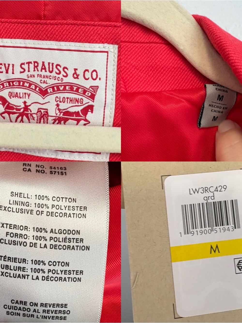 New Levi's Tailored Double-breasted Oversized Blazer in Red Size Medium - Picture 13 of 14